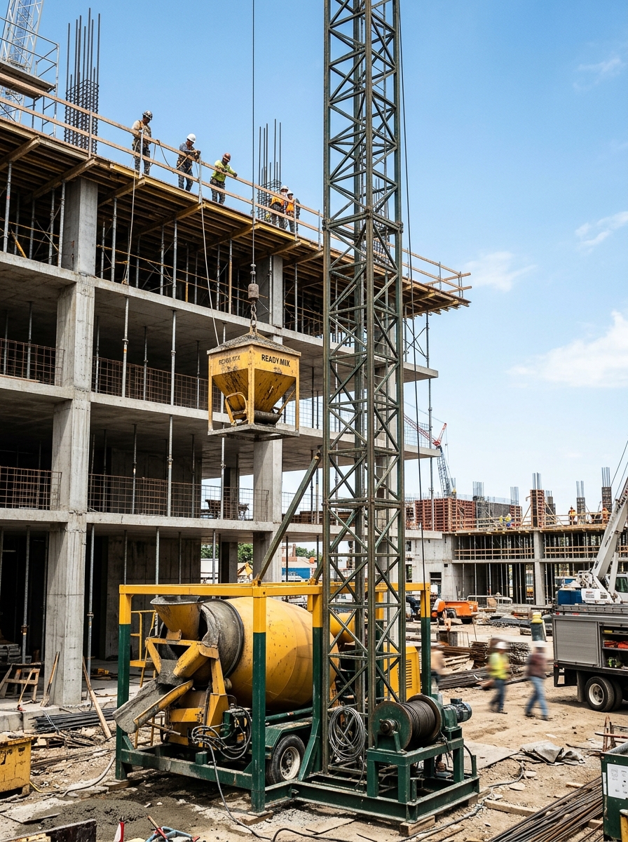 Concrete Mixer with Hoist view 3
